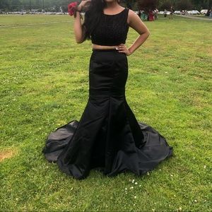 Sherri hill 2 piece black dress